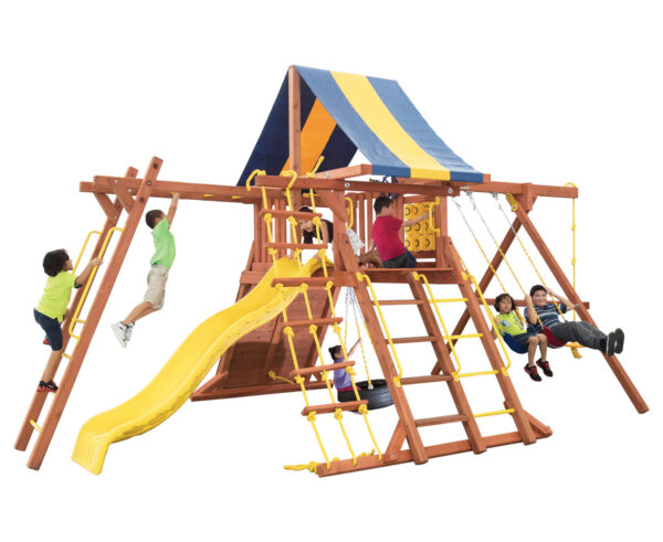 Parrot Island Playcenter w/ BYB Tarp, 4x4 Monkey Bars